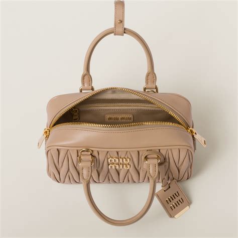 miu miu matelasse bauletto bag|Sand Beige Arcadie Matelassé Nappa Leather Bag.